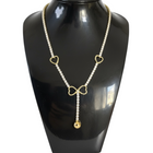 Collana Donna Shelly Lunga Cuori Cristalli Design Y Pendente Oro Argento