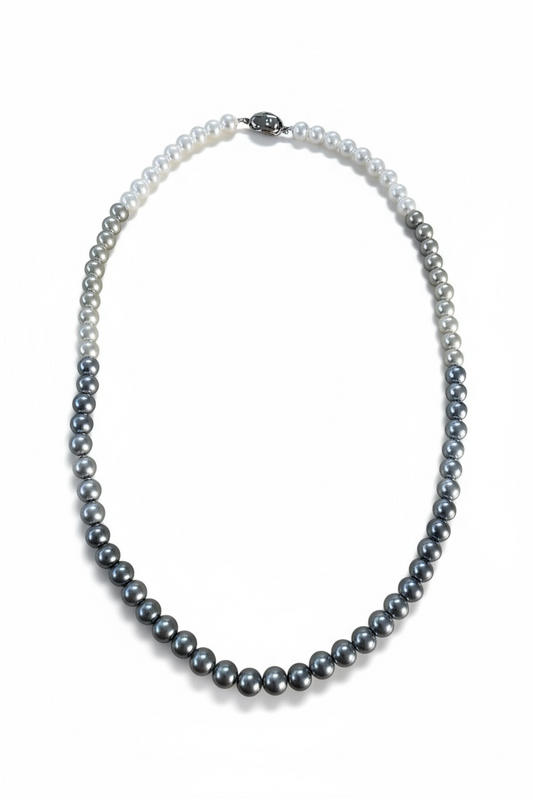 Collana Donna Con Perle in Vetro e Chiusura in Acciaio - Eleganza Contemporanea