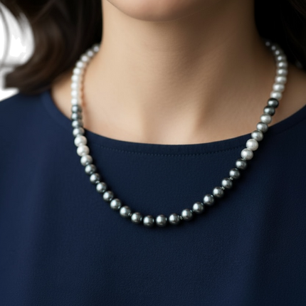Collana Donna Shelly Perle Vetro Chiusura Acciaio Inox Design Contemporaneo