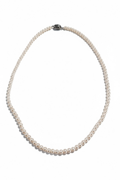 Collana Perle Rosa Sfumate - Eleganza Moderna in Vetro e Acciaio Inox