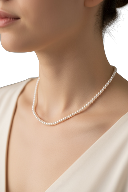 Collana Perle Rosa Sfumate - Eleganza Moderna in Vetro e Acciaio Inox