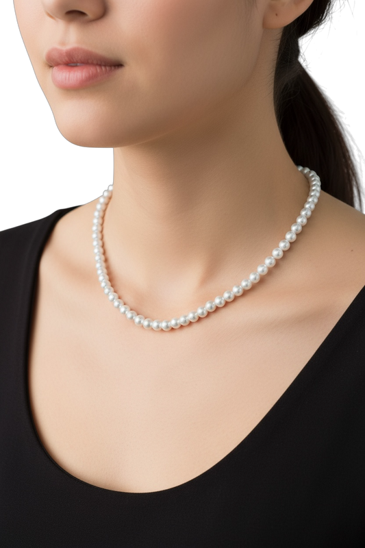 Collana Perle Vetro Elegante - Chiusura Magnetica con Zirconi