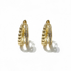 Orecchini Donna Shelly Acciaio Inox Cerchio Zirconi 2cm Oro Anallergici