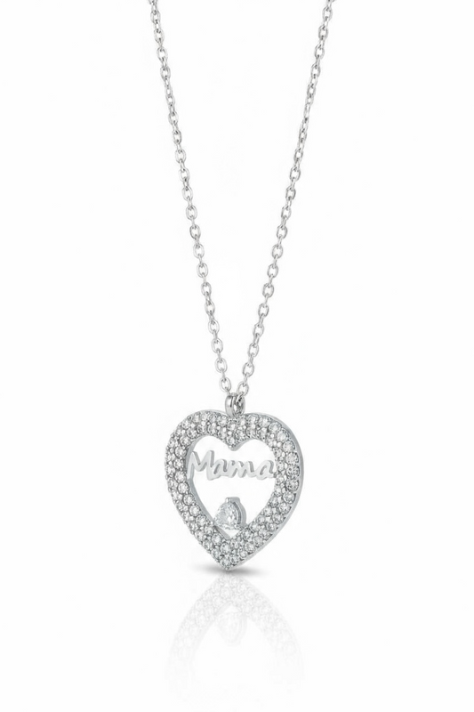 Collana Acciaio Inox Donna - Pendente Zirconi Elegante