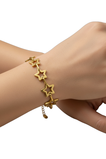 Bracciale Donna Stelle Acciaio Inox - Oro e Bicolore