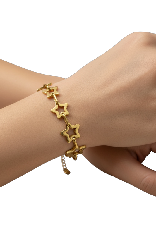 Bracciale Donna Stelle Acciaio Inox - Oro e Bicolore