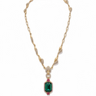 Collana Donna Shelly Oro Pendente Smeraldo Cristalli Pavé Rubino Cerimonia