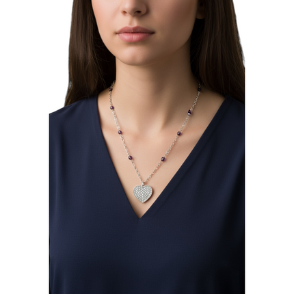 Collana 2jewels con cuore e sfere cristallo