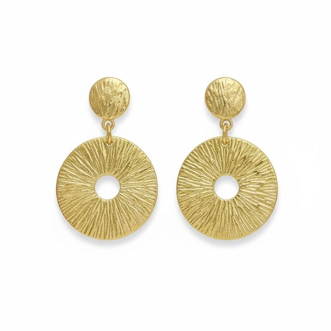 Orecchini Donna Shelly Cerchio Martellato Acciaio Vintage Chic Argento