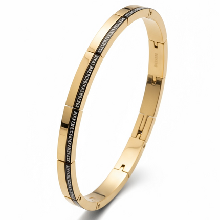 Bracciale Uomo Acciaio Rigido Oro Diamante 0,01ct Bikkembergs BANB02RB
