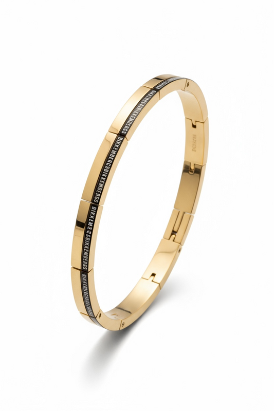 NUOVO Bikkembergs Bracciale Uomo Acciaio Oro con Diamante Naturale Elegante