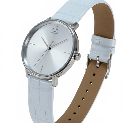 Orologio Donna Calvin Klein K2Y2X1K6 Acciaio Cinturino Bianco Swiss Made