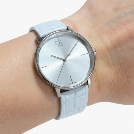 Orologio Donna Calvin Klein K2Y2X1K6 Acciaio Cinturino Bianco Swiss Made