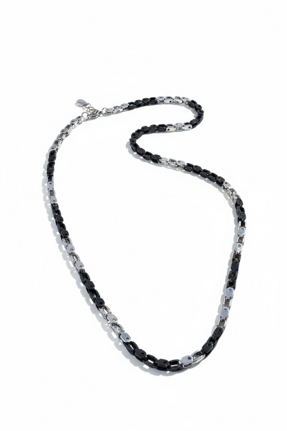 Collana Uomo Acciaio Bicolore Catena Maglie Moderna Urban