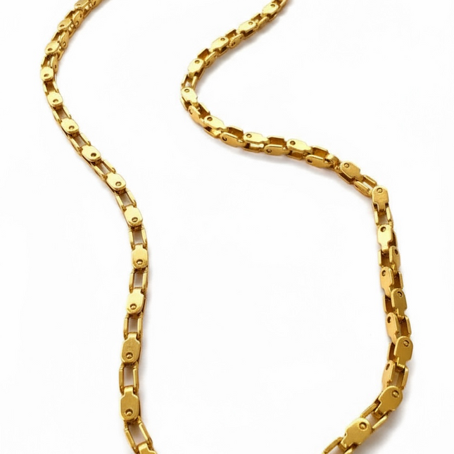 Collana Uomo Acciaio Bicolore Catena Maglie Moderna Urban