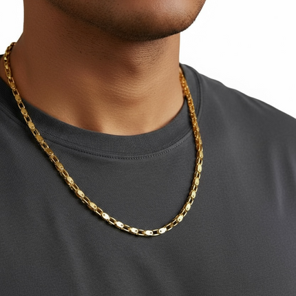 Collana Uomo Acciaio Bicolore Catena Maglie Moderna Urban