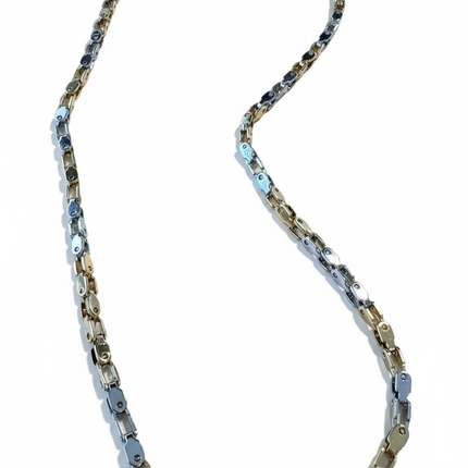 Collana Uomo Acciaio Bicolore Catena Maglie Moderna Urban
