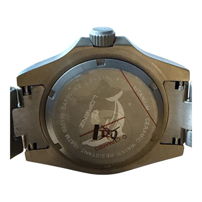 NUOVO Lorenz Orologio Uomo Diver Full Titanium 10ATM Ghiera Blu Vetro Zaffiro