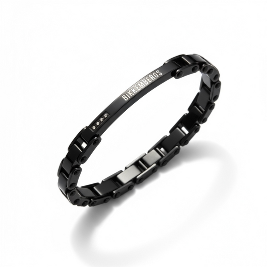 Bracciale Uomo Bikkembergs Acciaio Nero Catena Maglie Logo WILB05BB