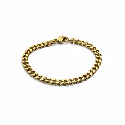 NUOVO Bikkembergs Bracciale Uomo Catena Groumette Acciaio Gold Finitura Lucida 21cm