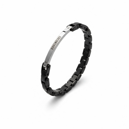 Bracciale Uomo Bikkembergs Acciaio Nero Catena Barra Logo WILB02BB