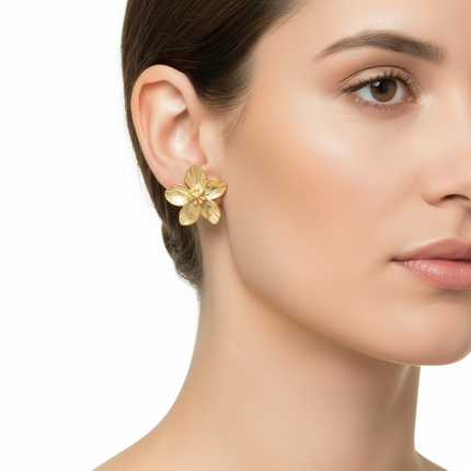 Orecchini Donna Shelly Fiore Stud Acciaio Inox Anallergici Gold Silver