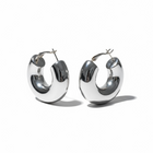 Orecchini Donna Shelly Acciaio Clip Bubble Silver Senza Fori Chunky