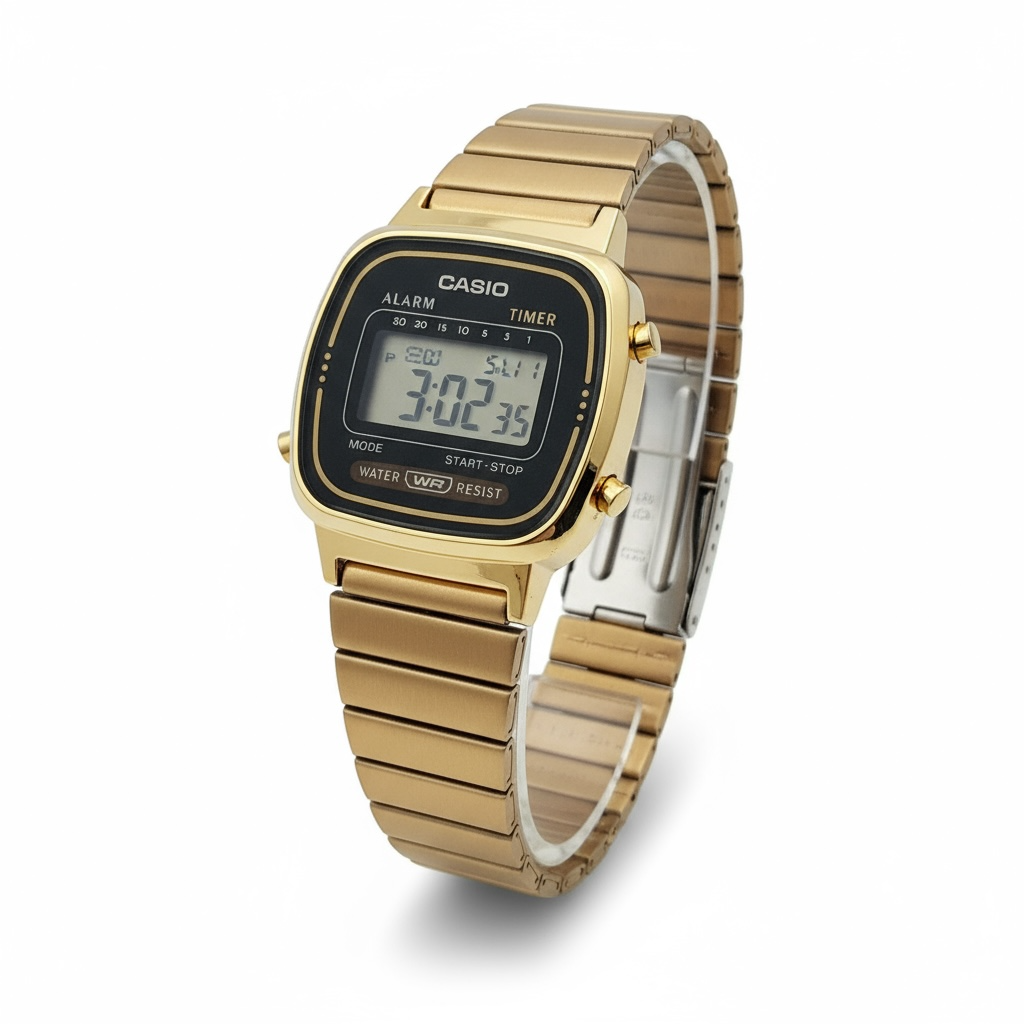 NUOVO Casio Orologio Donna Acciaio Oro Vintage Stile Retrò LA670WEGA-1EF Chic