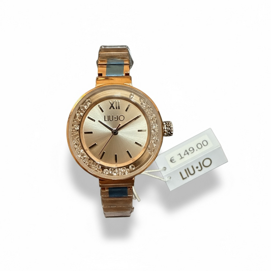 Nuovo Liu Jo Orologio Donna Acciaio Gold Cristalli Movibili Elegante