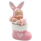 Carillon Valenti scarpetta musicale ceramica azzurro rosa bimbi neonato regalo