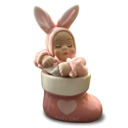 Nuovo Valenti Carillon Bimbi Scarpetta Musicale Ceramica Azzurro Rosa