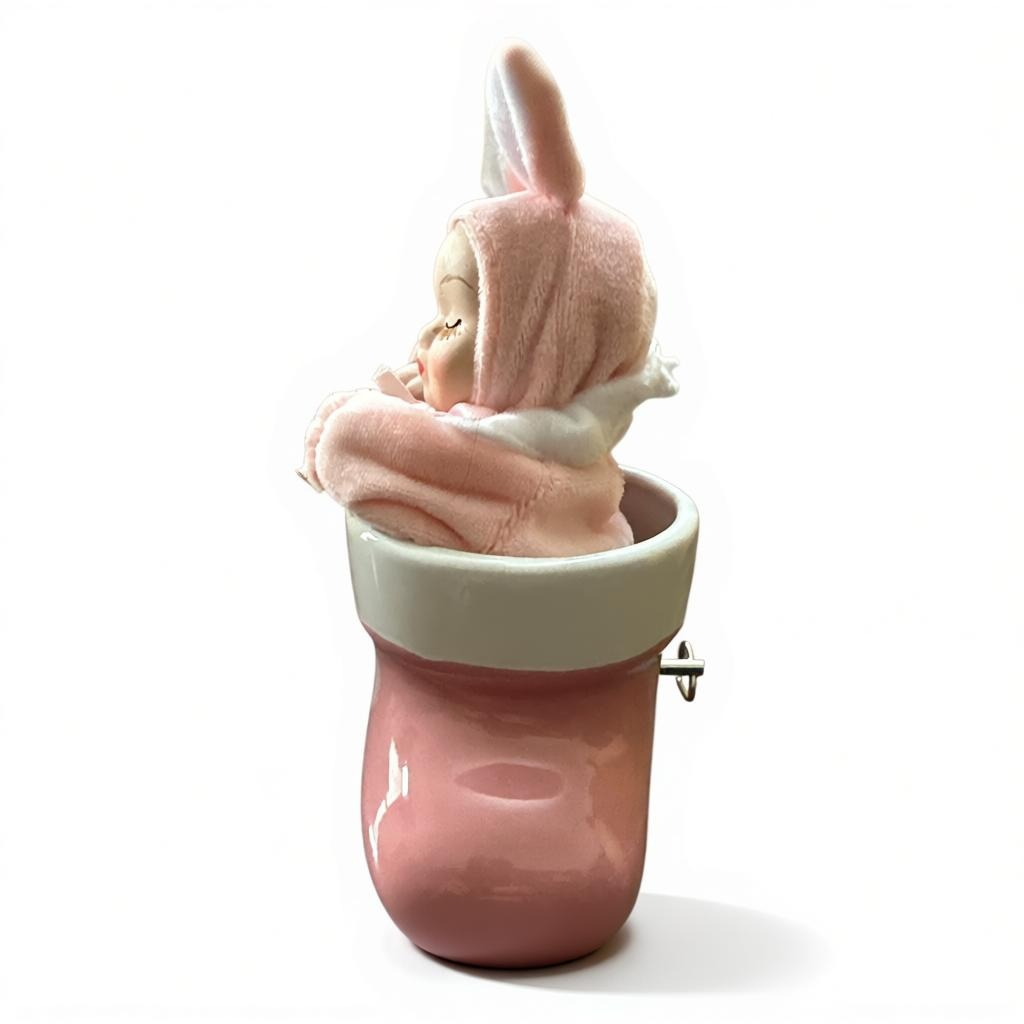 Nuovo Valenti Carillon Bimbi Scarpetta Musicale Ceramica Azzurro Rosa