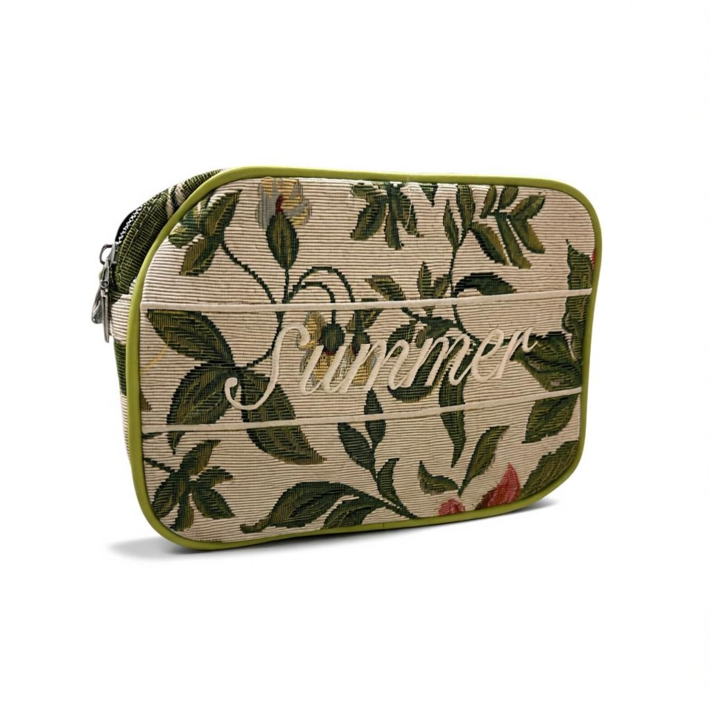 Borsa tracolla donna canvas verde estate casual leggera tessuto
