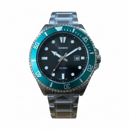 Orologio Uomo Casio MDV-107D-3AVDF Acciaio Analogico Ghiera Verde Diver