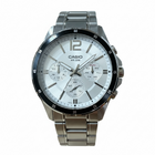 Orologio Uomo Casio MTP-1374D-7AVDF Acciaio Bianco Multifunzione WR50M