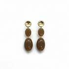Orecchini Donna Shelly Oro Resina Caramello Pendenti Eleganti
