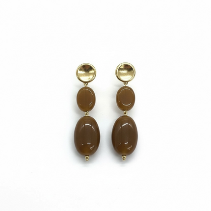 Orecchini Donna Shelly Oro Resina Caramello Pendenti TAT-SHORRESINGOCCIA-01
