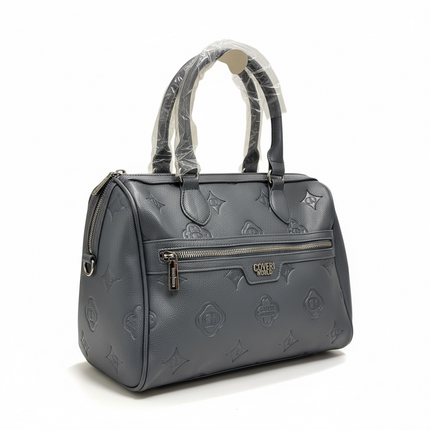 Borsa Donna Coveri World Bauletto Monogram Grigio Manici Doppi Zip