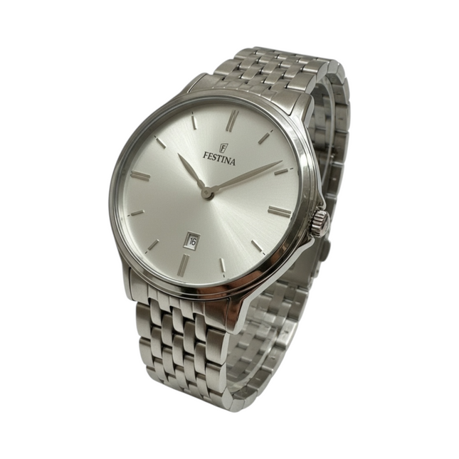 Orologio Uomo Festina F16744 Acciaio Quarzo Data 40mm 3ATM Bianco Blu