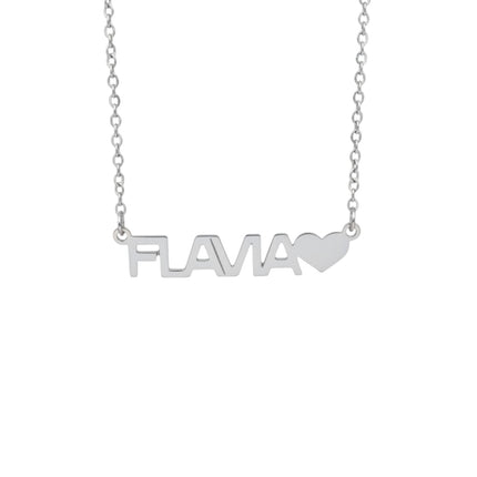 Collana Donna Acciaio Inox 316L Nome Personalizzato Cuore 45cm