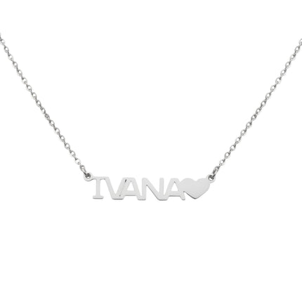 Collana Donna Acciaio Inox 316L Nome Personalizzato Cuore 45cm