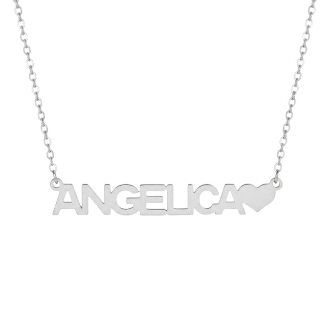 Collana Donna Acciaio Inox 316L Nome Personalizzato Cuore 45cm
