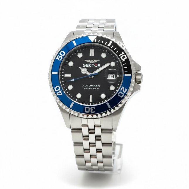 Orologio Uomo Sector 230 Automatico Acciaio Diver Lunetta Girevole 100M