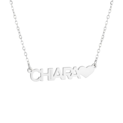 Collana Donna Acciaio Inox 316L Nome Personalizzato Cuore 45cm