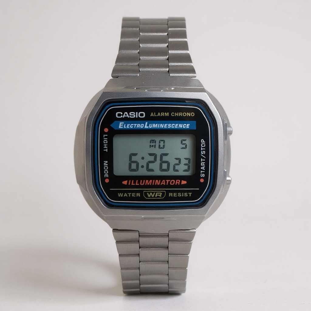Casio A168WA-1YES Orologio Digitale Uomo Acciaio Vintage Illuminator