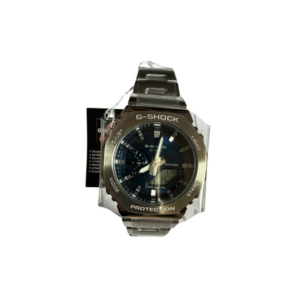 Orologio Uomo Casio G-Shock Acciaio Analogico Digitale Quadrante Blu WR 200m