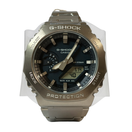 Orologio Uomo Casio G-Shock Acciaio Analogico Digitale Quadrante Blu WR 200m
