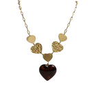 Collana Donna Shelly Acciaio Dorato Cuore Resina Tartaruga Idea Regalo