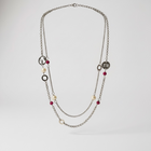 Collana RoccoBarocco acciaio doppio filo con elementi in resina lunga 60 cm