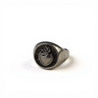 Anello uomo acciaio misura 18 sigillo cuore sacro incisione stile vintage